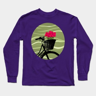 Bicycle Basket With Flowers Long Sleeve T-Shirt